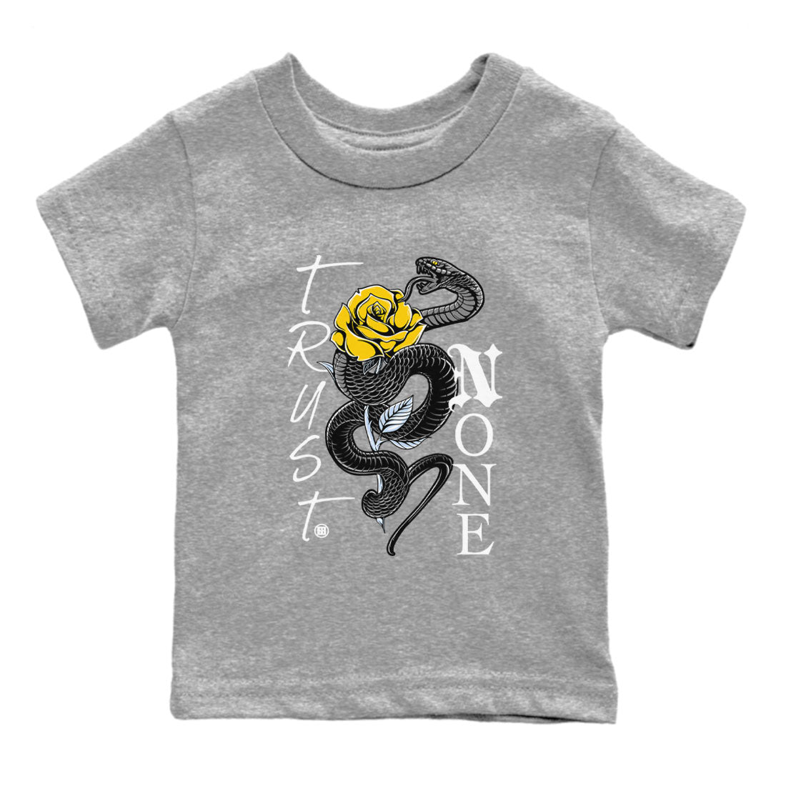 Air Jordan 6 Yellow Ochre shirt to match jordans Trust None sneaker tees streetwear brand Air Jordan 6 Yellow Ochre SNRT sneaker release tees baby toddler Heather Grey 2 cotton Shirt