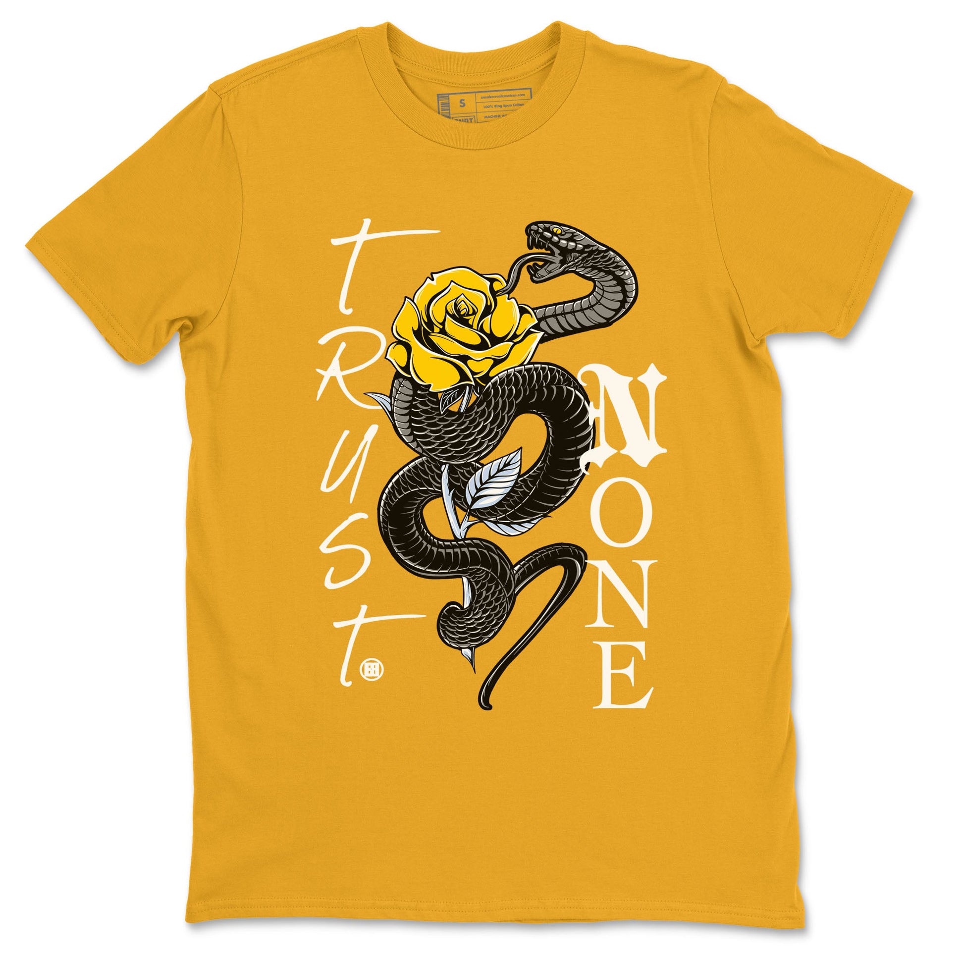 Air Jordan 6 Yellow Ochre shirt to match jordans Trust None sneaker tees streetwear brand Air Jordan 6 Yellow Ochre SNRT Sneaker Release Tees unisex cotton Gold 2 crew neck shirt