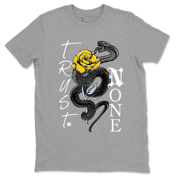 Air Jordan 6 Yellow Ochre shirt to match jordans Trust None sneaker tees streetwear brand Air Jordan 6 Yellow Ochre SNRT Sneaker Release Tees unisex cotton Heather Grey 2 crew neck shirt