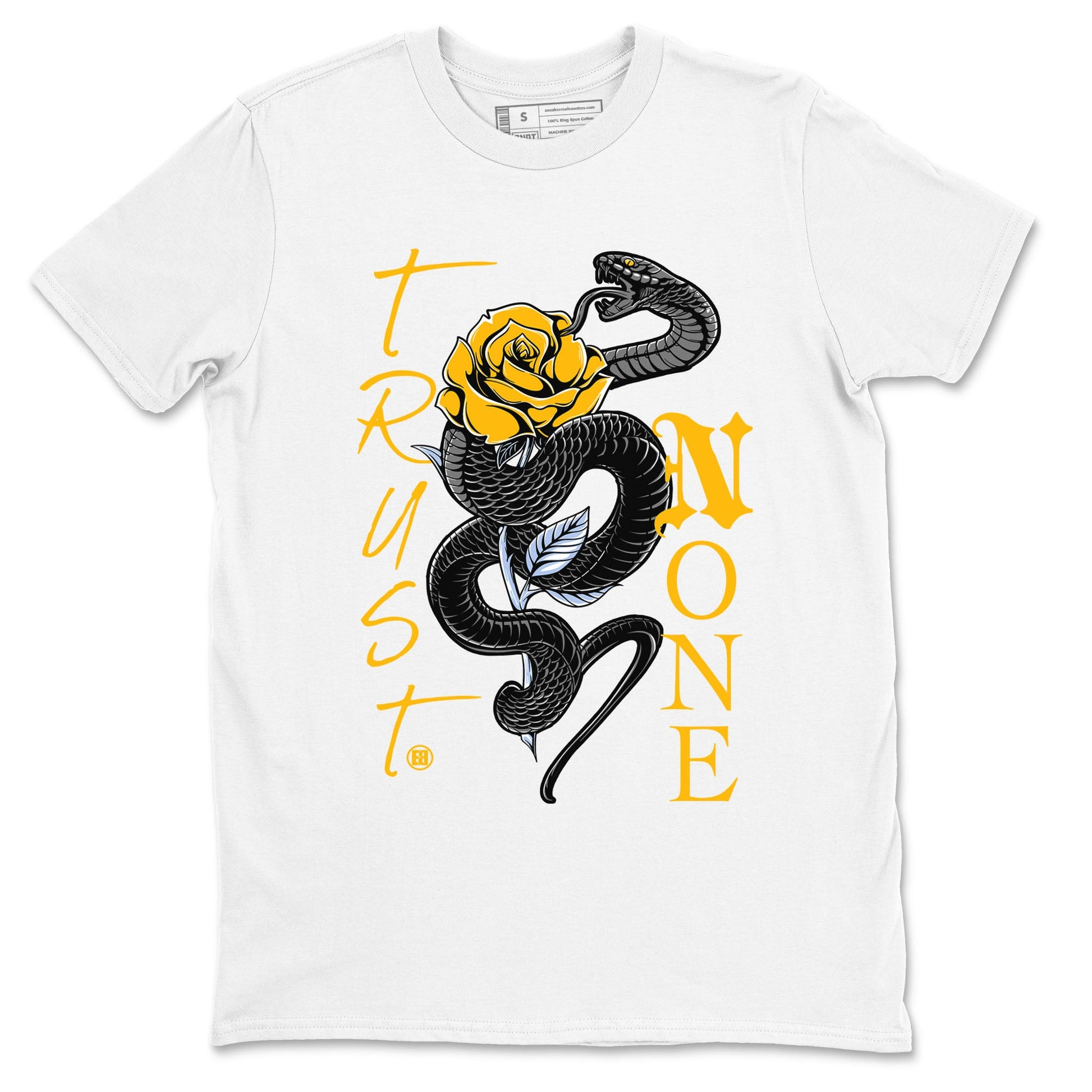 Air Jordan 6 Yellow Ochre shirt to match jordans Trust None sneaker tees streetwear brand Air Jordan 6 Yellow Ochre SNRT Sneaker Release Tees unisex cotton White 2 crew neck shirt