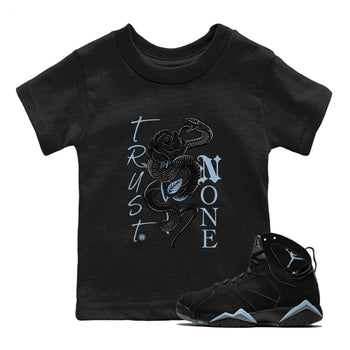 AJ7 Chambray Sneaker Match Tees Trust None Sneaker Tees Air Jordan 7 Chambray Sneaker Release Tees Kids Shirts Black 1