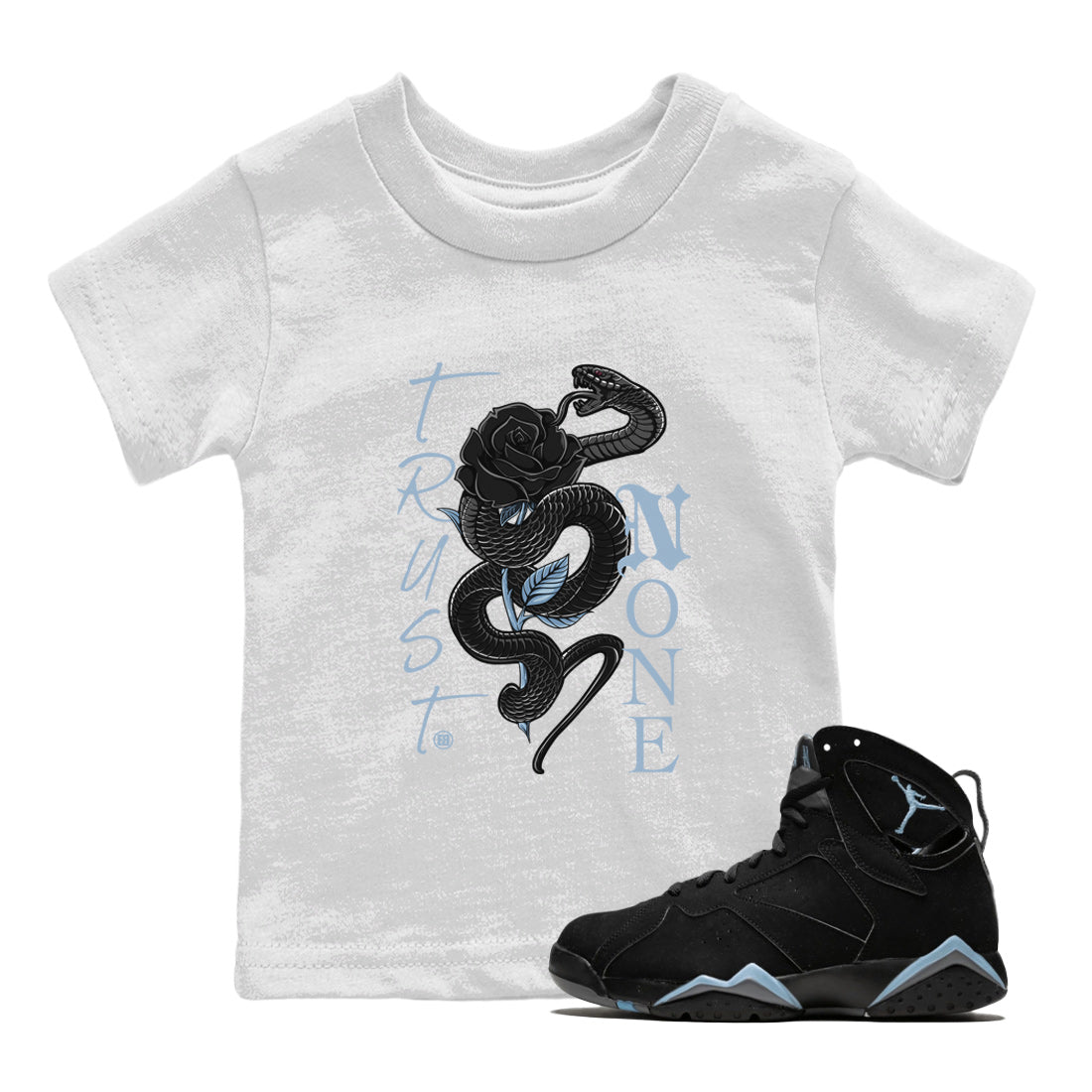 AJ7 Chambray Sneaker Match Tees Trust None Sneaker Tees Air Jordan 7 Chambray Sneaker Release Tees Kids Shirts White 1