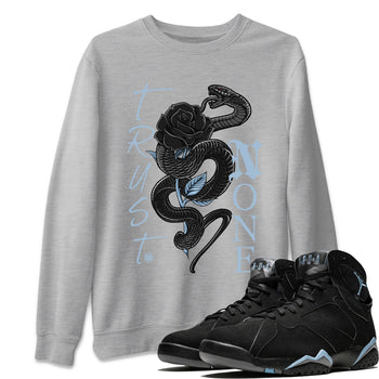 AJ7 Chambray Sneaker Match Tees Trust None Sneaker Tees Air Jordan 7 Chambray Sneaker Release Tees Unisex Shirts Heather Grey 1