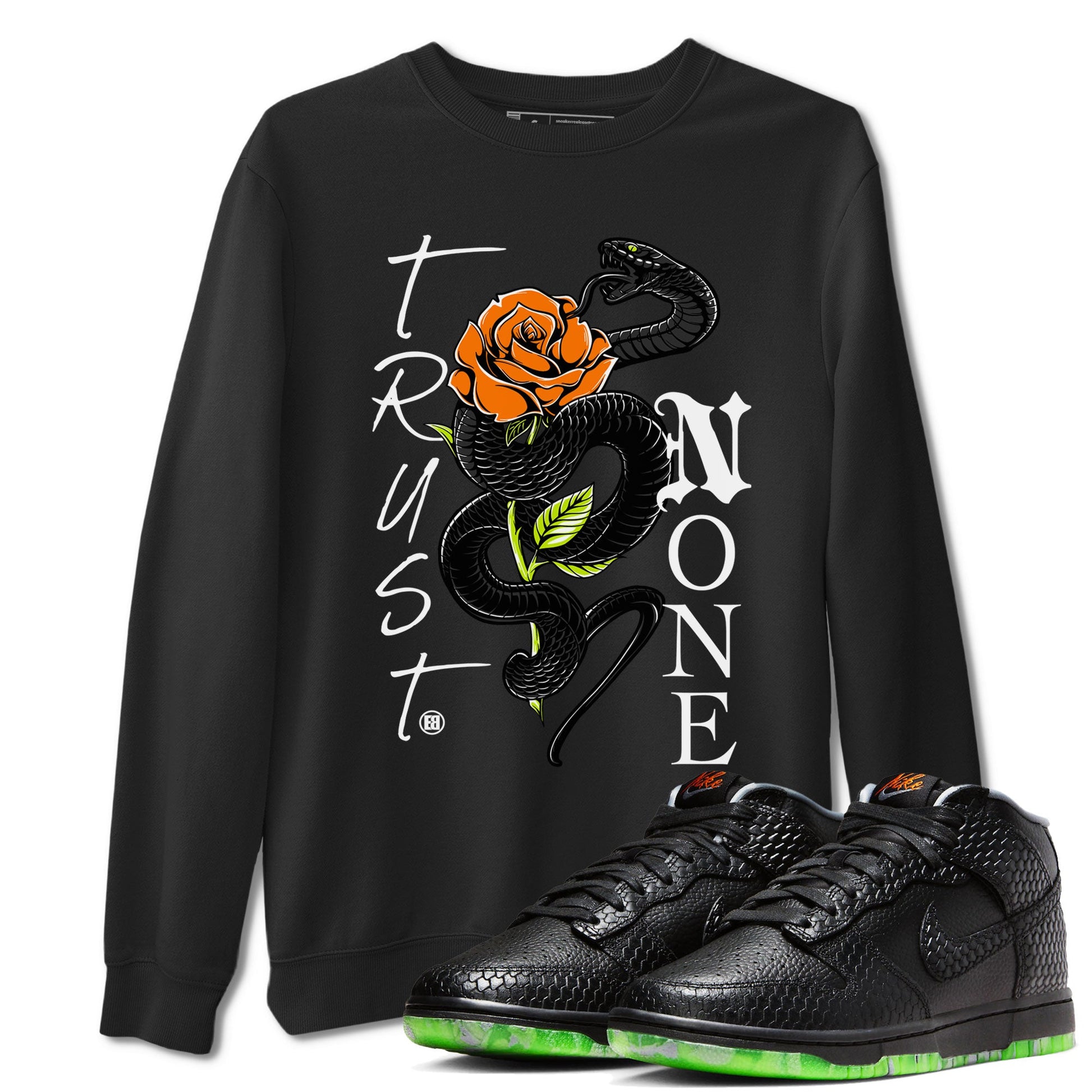 Dunk Mid Premium shirt to match jordans Trust None sneaker tees Special Halloween Costume Dunk Mid Halloween SNRT Sneaker Tees Unisex Black 1 T-Shirt
