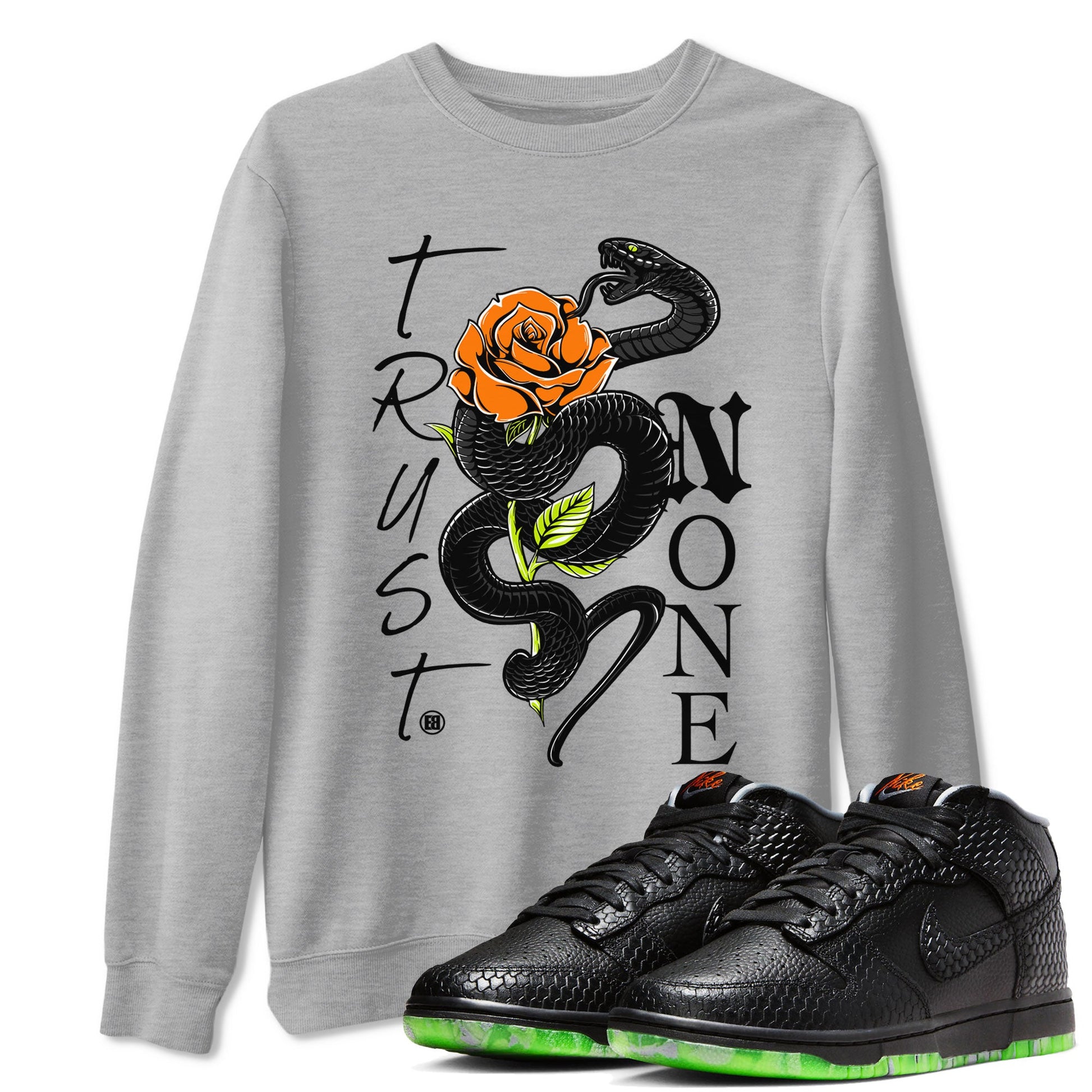 Dunk Mid Premium shirt to match jordans Trust None sneaker tees Special Halloween Costume Dunk Mid Halloween SNRT Sneaker Tees Unisex Heather Grey 1 T-Shirt