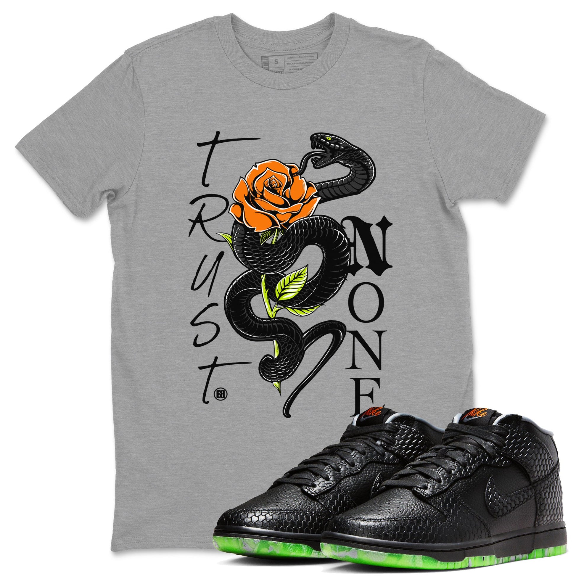 Dunk Mid Premium shirt to match jordans Trust None sneaker tees Special Halloween Costume Dunk Mid Halloween SNRT Sneaker Tees Unisex Heather Grey 1 T-Shirt