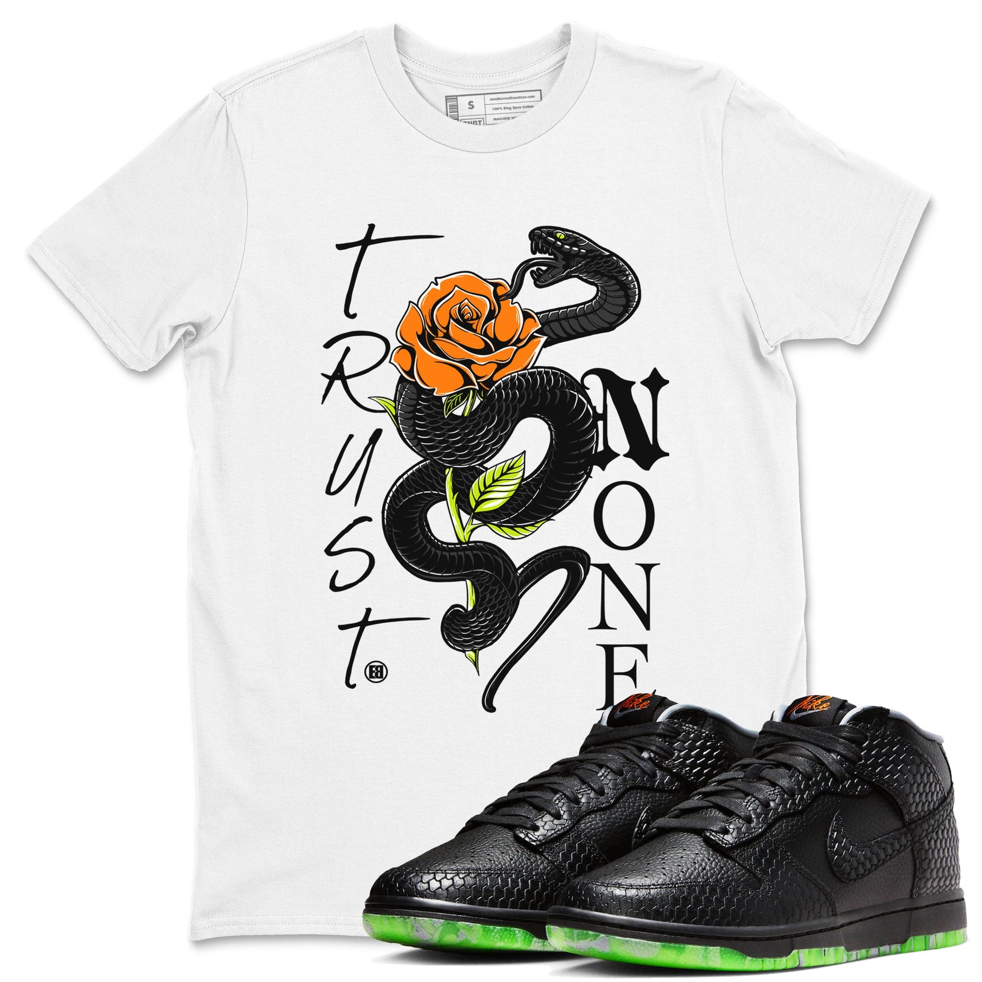 Dunk Mid Premium shirt to match jordans Trust None sneaker tees Special Halloween Costume Dunk Mid Halloween SNRT Sneaker Tees Unisex White 1 T-Shirt