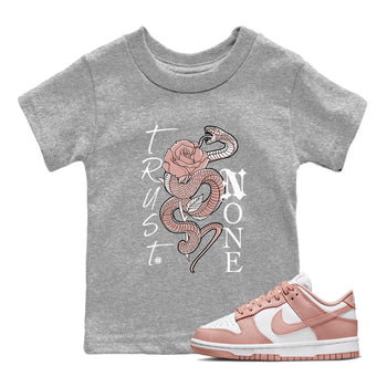 Dunk Low WMNS Rose Whisper shirt to match jordans Trust None sneaker tees Dunk Rose Whisper SNRT Sneaker Release Tees Baby Toddler Kids Heather Grey 1 T-Shirt