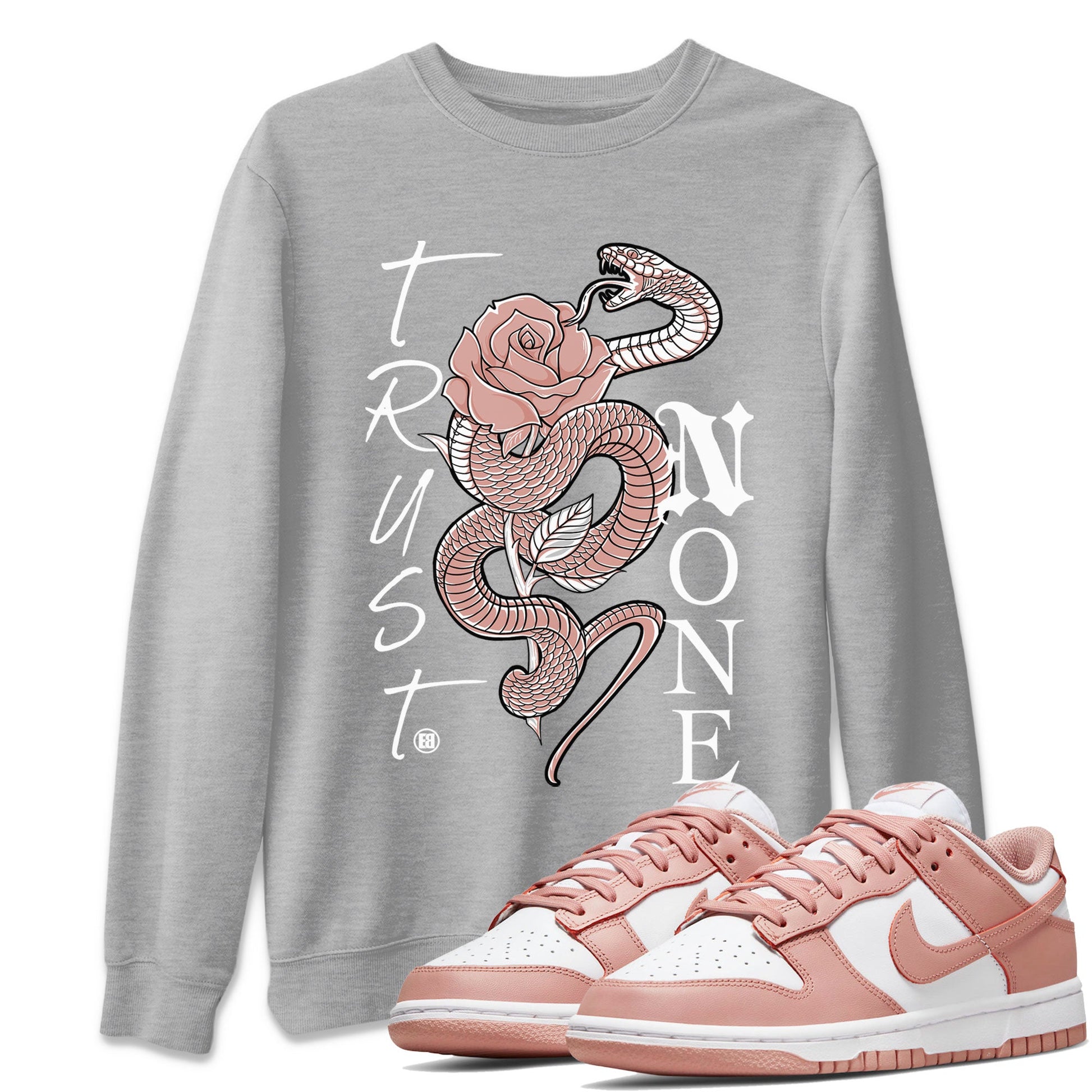 Dunk Low WMNS Rose Whisper shirt to match jordans Trust None sneaker tees Dunk Rose Whisper SNRT Sneaker Release Tees Casual Unisex shirts Heather Grey 1 T-Shirt