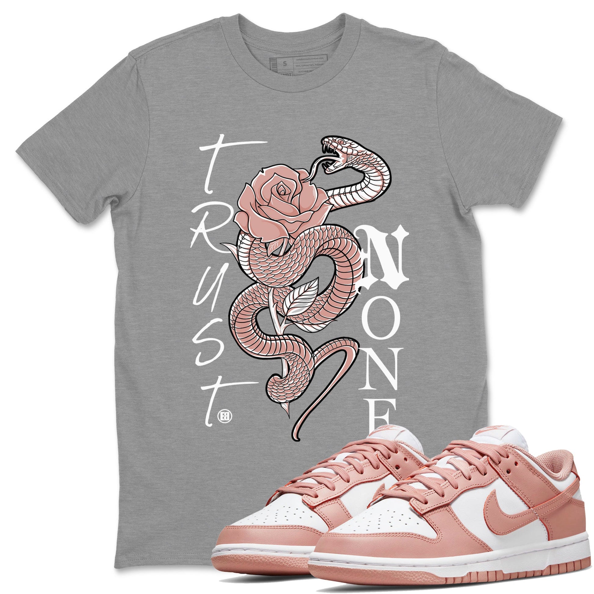 Dunk Low WMNS Rose Whisper shirt to match jordans Trust None sneaker tees Dunk Rose Whisper SNRT Sneaker Release Tees Casual Unisex shirts Heather Grey 1 T-Shirt