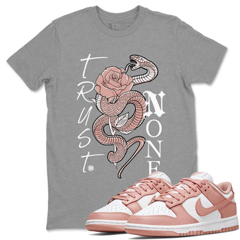 Dunk Low WMNS Rose Whisper shirt to match jordans Trust None sneaker tees Dunk Rose Whisper SNRT Sneaker Release Tees Casual Unisex shirts Heather Grey 1 T-Shirt