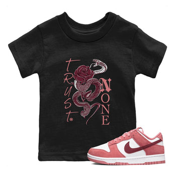 Dunks Valentines Day shirt to match jordans Trust None sneaker tees Dunks Valentine's Day SNRT sneaker release tees baby toddler Black 1 cotton Shirt