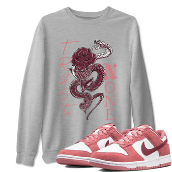 Dunks Valentines Day shirt to match jordans Trust None sneaker tees Dunks Valentine's Day SNRT sneaker Release Tees unisex cotton Heather Grey 1 crew neck shirt