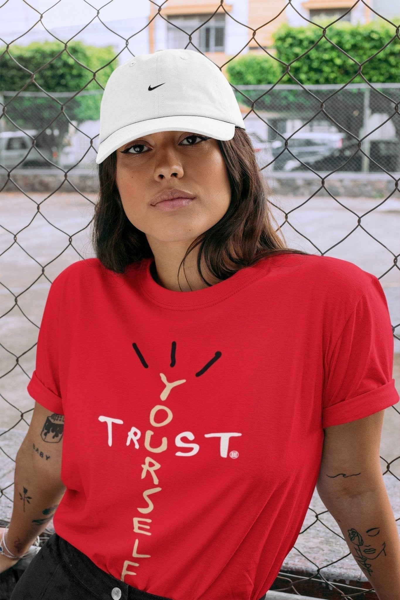 Jordan 2 OFF-WHITE Varsity Red Sneaker Match Tees Trust Yourself Sneaker Tees Jordan 2 OFF-WHITE Varsity Red Sneaker Release Tees Unisex Shirts