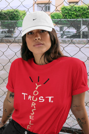 Jordan 2 OFF-WHITE Varsity Red Sneaker Match Tees Trust Yourself Sneaker Tees Jordan 2 OFF-WHITE Varsity Red Sneaker Release Tees Unisex Shirts