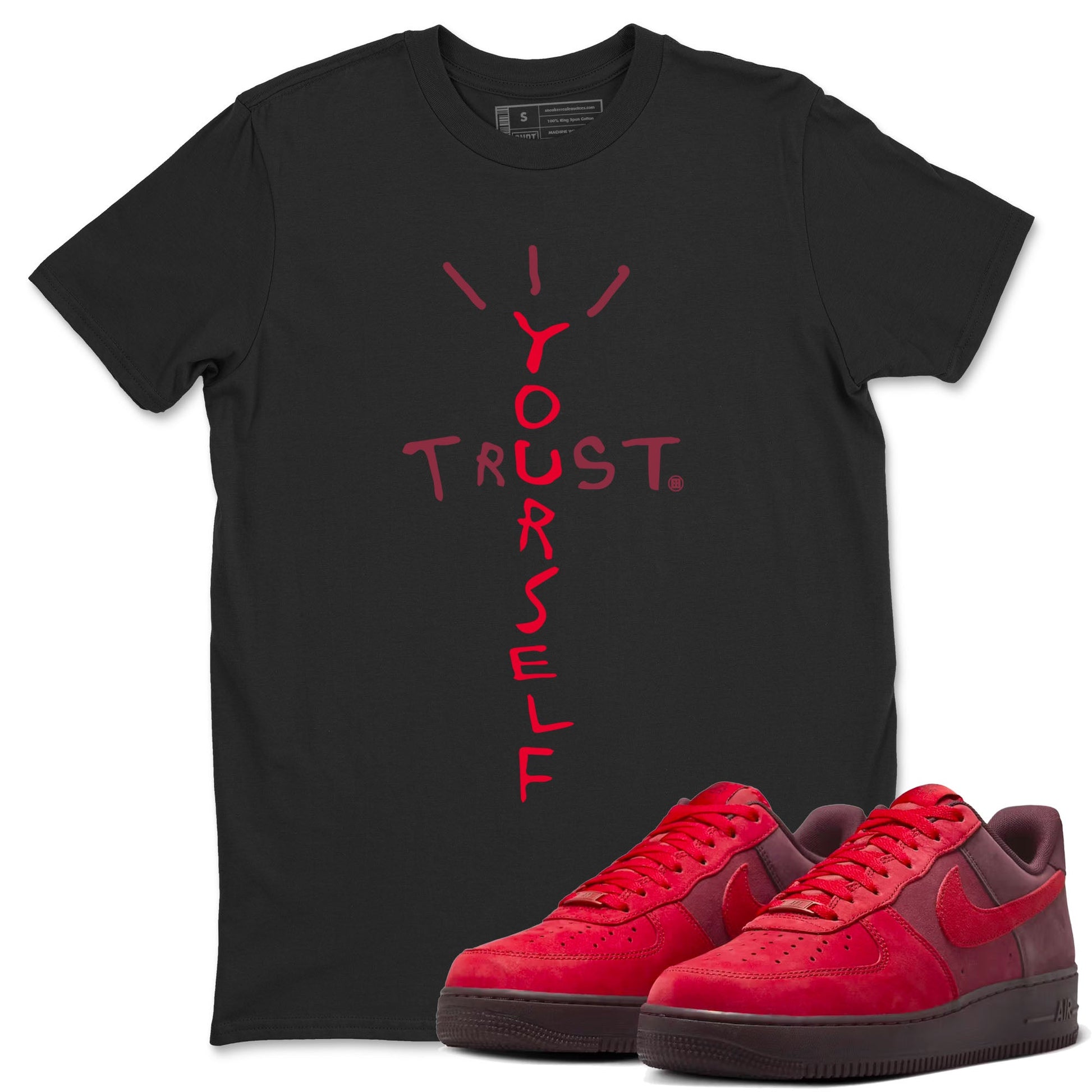 AF1 Layers Of Love Shirt To Match Jordans Trust Yourself Streetwear Fashion Air Force 1 Layers Of Love Valentine's Day Design Tee SNRT Sneaker Release Tees unisex cotton Black 1 crew neck shirt