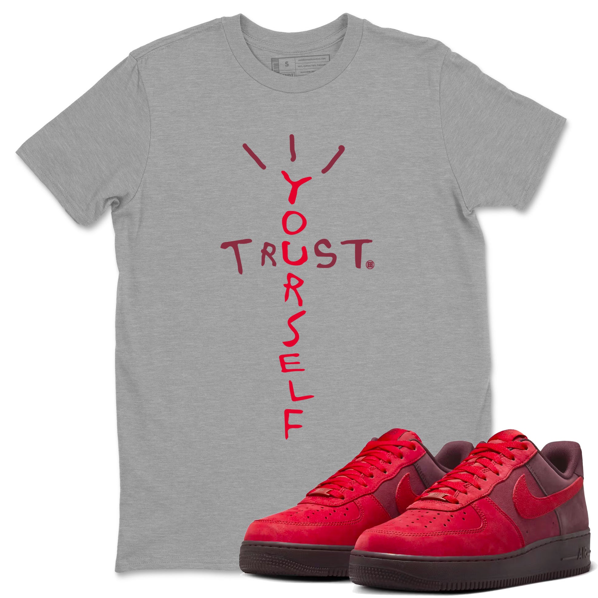 AF1 Layers Of Love Shirt To Match Jordans Trust Yourself Streetwear Fashion Air Force 1 Layers Of Love Valentine's Day Design Tee SNRT Sneaker Release Tees unisex cotton Heather Grey 1 crew neck shirt