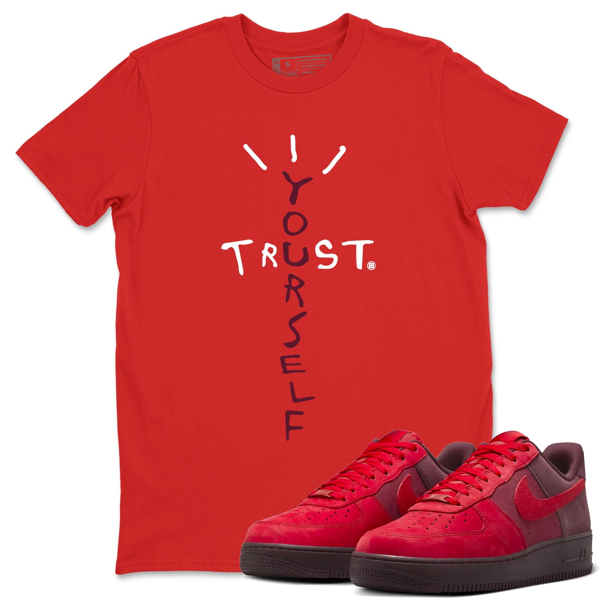 AF1 Layers Of Love Shirt To Match Jordans Trust Yourself Streetwear Fashion Air Force 1 Layers Of Love Valentine's Day Design Tee SNRT Sneaker Release Tees unisex cotton Red 1 crew neck shirt