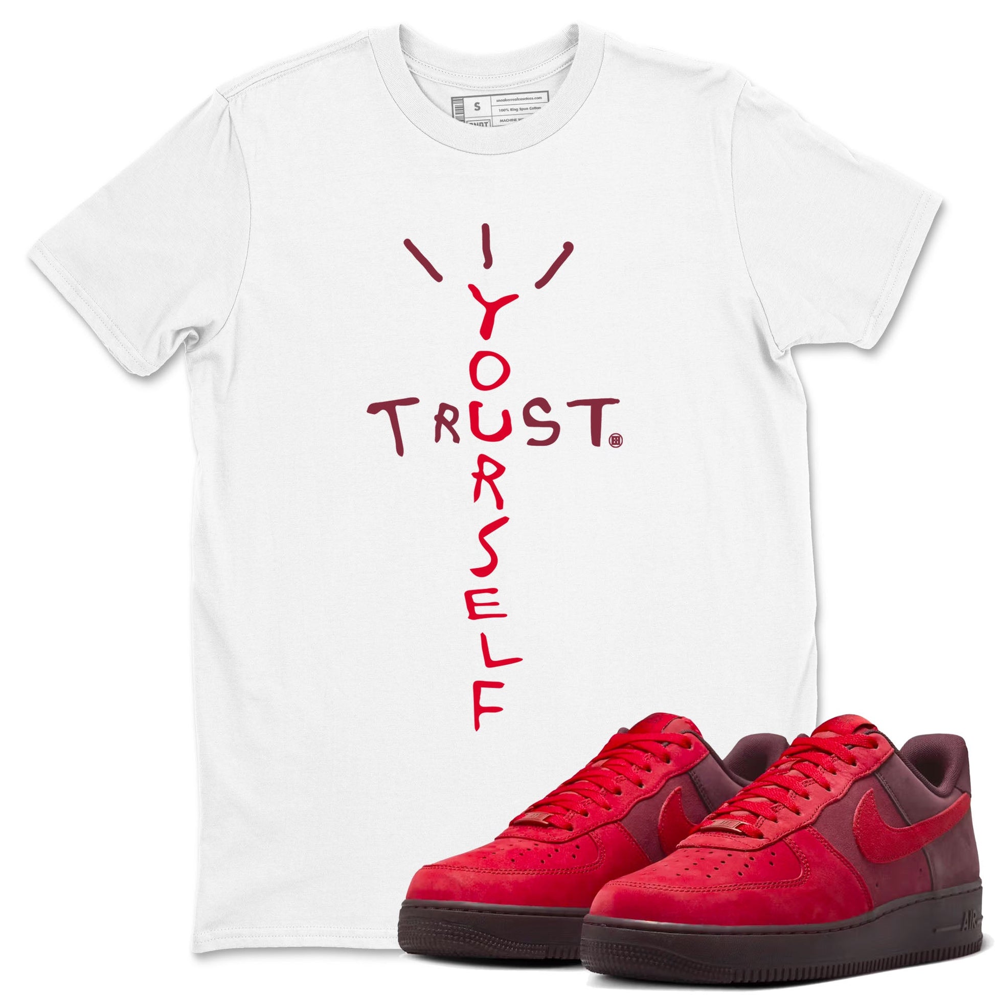AF1 Layers Of Love Shirt To Match Jordans Trust Yourself Streetwear Fashion Air Force 1 Layers Of Love Valentine's Day Design Tee SNRT Sneaker Release Tees unisex cotton White 1 crew neck shirt