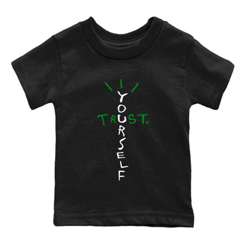 Air Jordan 1 Celtics Sneaker Match Tees Trust Yourself Sneaker Tees Air Jordan 1 High OG Celtics Sneaker Release Tees Kids Shirts Black 2