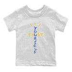 Jordan 1 Game Royal Varsity Maize Sneaker Match Tees Trust Yourself Sneaker Tees Jordan 1 Game Royal Varsity Maize Sneaker Release Tees Kids Shirts