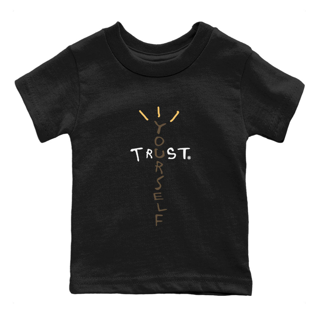 1s Palomino shirt to match jordans Trust Yourself sneaker tees Air Jordan 1 Palomino SNRT Sneaker Release Tees Baby Toddler Black 2 T-Shirt