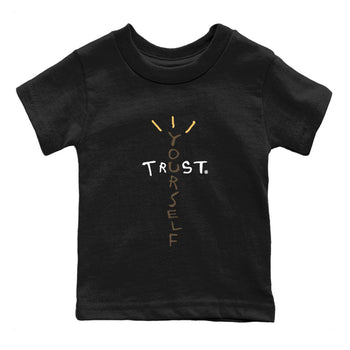 1s Palomino shirt to match jordans Trust Yourself sneaker tees Air Jordan 1 Palomino SNRT Sneaker Release Tees Baby Toddler Black 2 T-Shirt