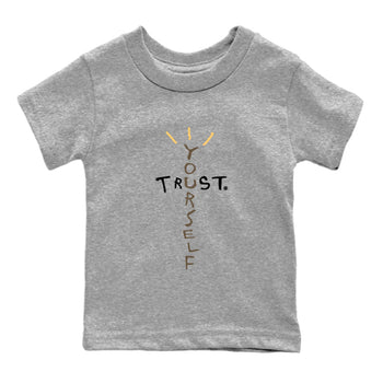 1s Palomino shirt to match jordans Trust Yourself sneaker tees Air Jordan 1 Palomino SNRT Sneaker Release Tees Baby Toddler Heather Grey 2 T-Shirt