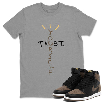 1s Palomino shirt to match jordans Trust Yourself sneaker tees Air Jordan 1 Palomino SNRT Sneaker Release Tees Unisex Heather Grey 1 T-Shirt