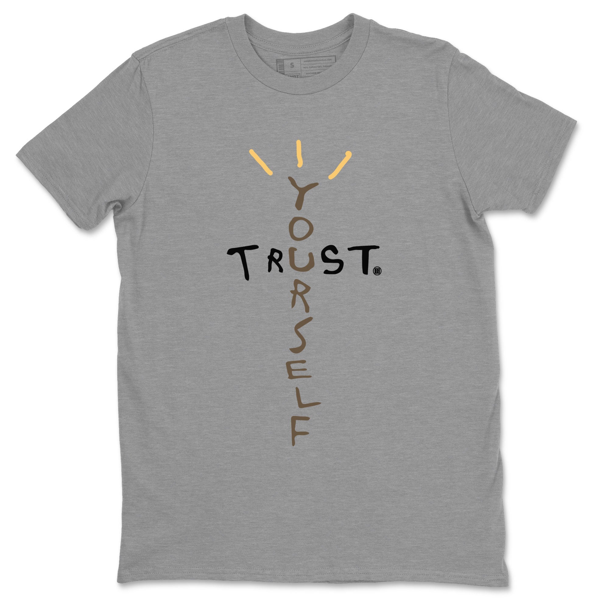 1s Palomino shirt to match jordans Trust Yourself sneaker tees Air Jordan 1 Palomino SNRT Sneaker Release Tees Unisex Heather Grey 2 T-Shirt