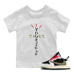 Jordan 1 Travis Scott Olive Sneaker Match Tees Trust Yourself Sneaker Tees Jordan 1 Travis Scott Olive Sneaker Release Tees Kids Shirts