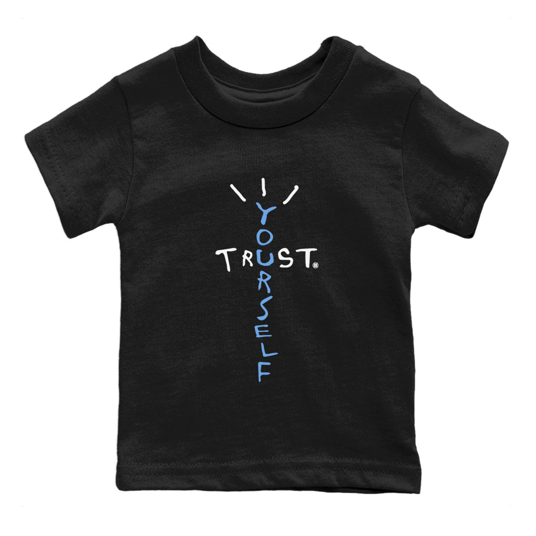 Air Jordan 1 UNC Toe Trust Yourself Baby and Kids Sneaker Tees Air Jordan 1 UNC Toe Kids Sneaker Tees Washing and Care Tip