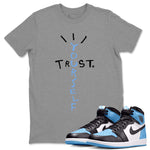 Air Jordan 1 UNC Toe Trust Yourself Crew Neck Sneaker Tees Air Jordan 1 UNC Toe Sneaker T-Shirts Size Chart