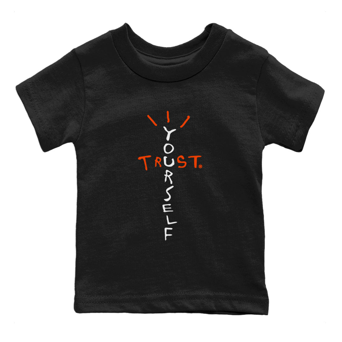 Air Jordan 12 Brilliant Orange Sneaker Match Tees Trust Yourself Sneaker Tees Air Jordan 12 Orange Sneaker Release Tees Kids Shirts Black 2