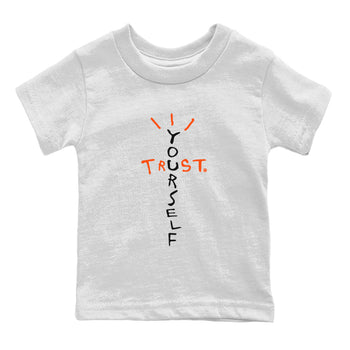Air Jordan 12 Brilliant Orange Sneaker Match Tees Trust Yourself Sneaker Tees Air Jordan 12 Orange Sneaker Release Tees Kids Shirts White 2
