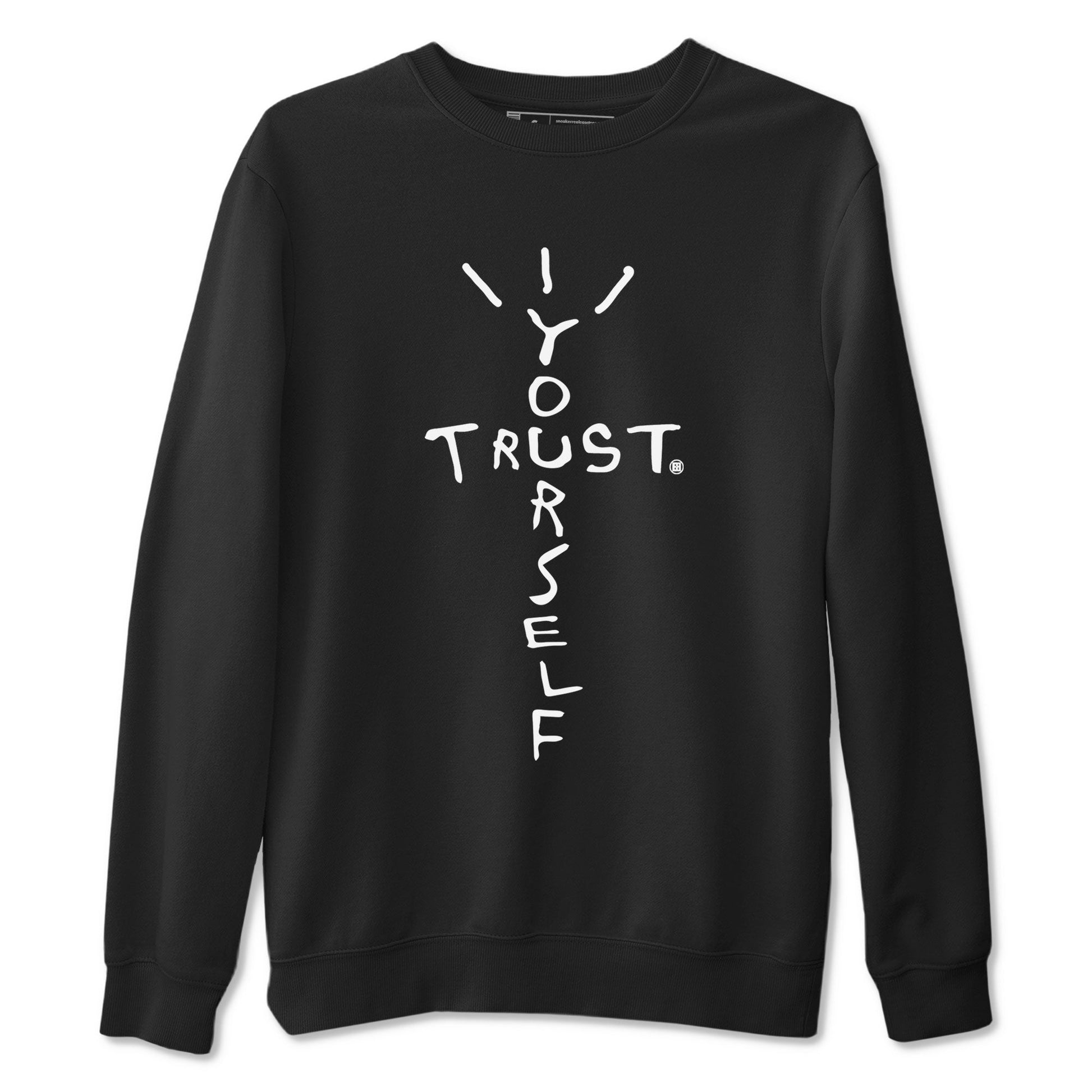 AJ14 Black White shirt toto match jordans Trust Yourself sneaker shirt Air Jordan 14 Panda SNRT sneaker tees unisex crew neck cotton Black 2 crew neck shirt