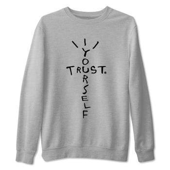 AJ14 Black White shirt toto match jordans Trust Yourself sneaker shirt Air Jordan 14 Panda SNRT sneaker tees unisex crew neck cotton Heather Grey 2 crew neck shirt