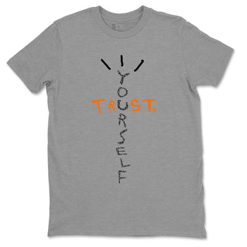 Jordan 3 Retro Fear AJ3 Grey shirt to match jordans Trust Yourself sneaker tees Air Jordan 3 Fear SNRT Sneaker Release Tees Crew Neck Casual Unisex Heather Grey 2 T-Shirt