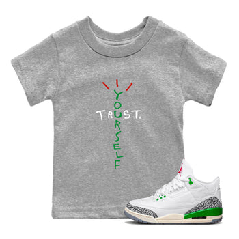 Air Jordan 3 Lucky Green Trust Yourself Baby and Kids Sneaker Tees Air Jordan 3 Lucky Green Kids Sneaker Tees Size Chart