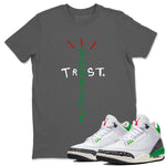 Air Jordan 3 Lucky Green Trust Yourself Crew Neck Sneaker Tees Air Jordan 3 Lucky Green Sneaker T-Shirts Washing and Care Tip