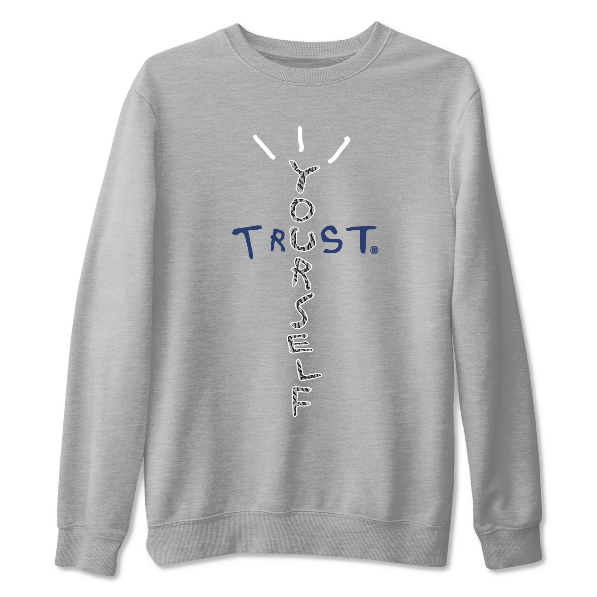 Air Jordan 3 Retro Midnight Navy shirt to match jordans Trust Yourself sneaker tees AJ3 Midnight Navy SNRT Sneaker T Shirt  unisex cotton Heather Grey 2 crew neck shirt