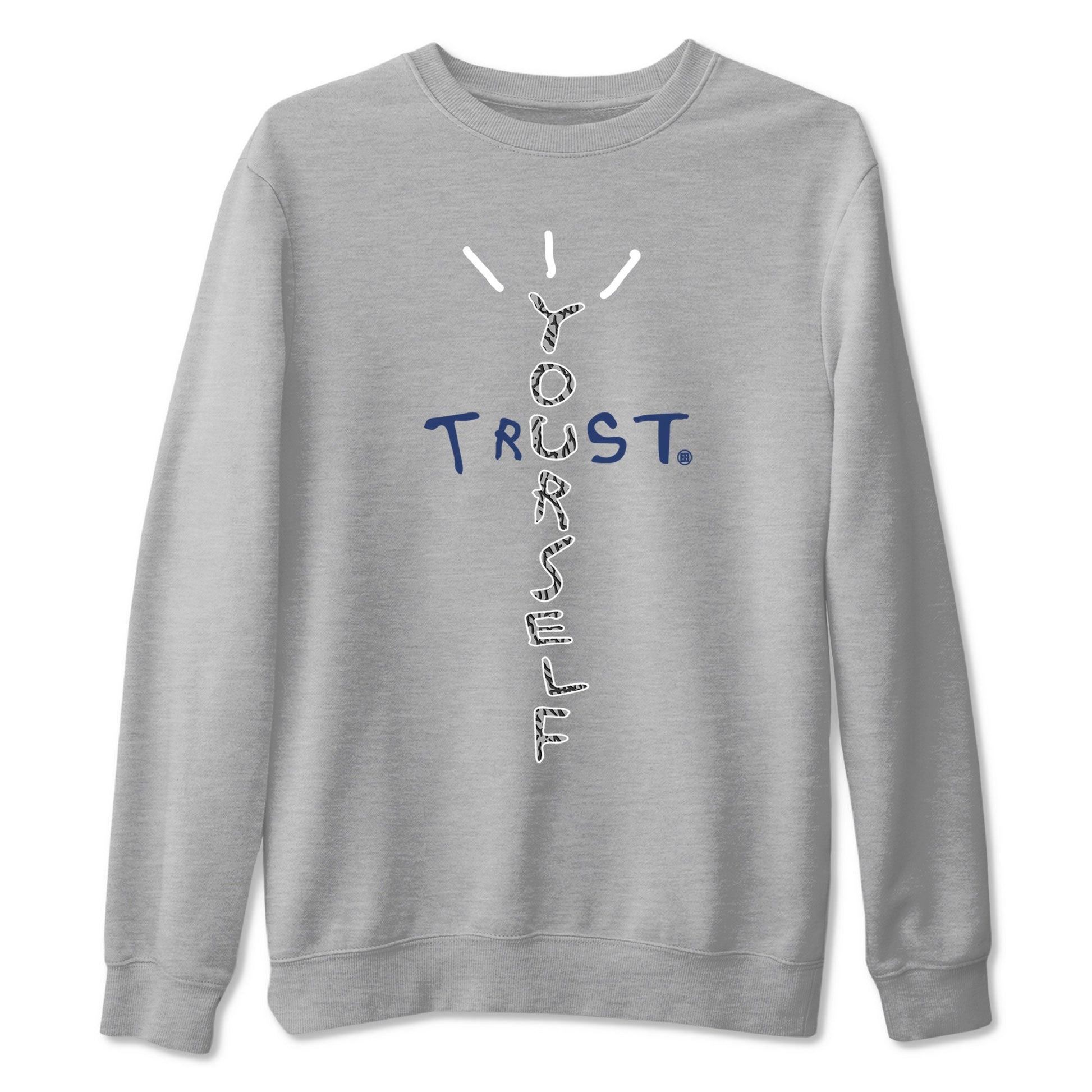 Air Jordan 3 Retro Midnight Navy shirt to match jordans Trust Yourself sneaker tees AJ3 Midnight Navy SNRT Sneaker T Shirt  unisex cotton Heather Grey 2 crew neck shirt