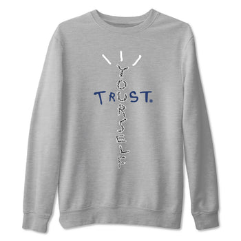 Air Jordan 3 Retro Midnight Navy shirt to match jordans Trust Yourself sneaker tees AJ3 Midnight Navy SNRT Sneaker T Shirt  unisex cotton Heather Grey 2 crew neck shirt