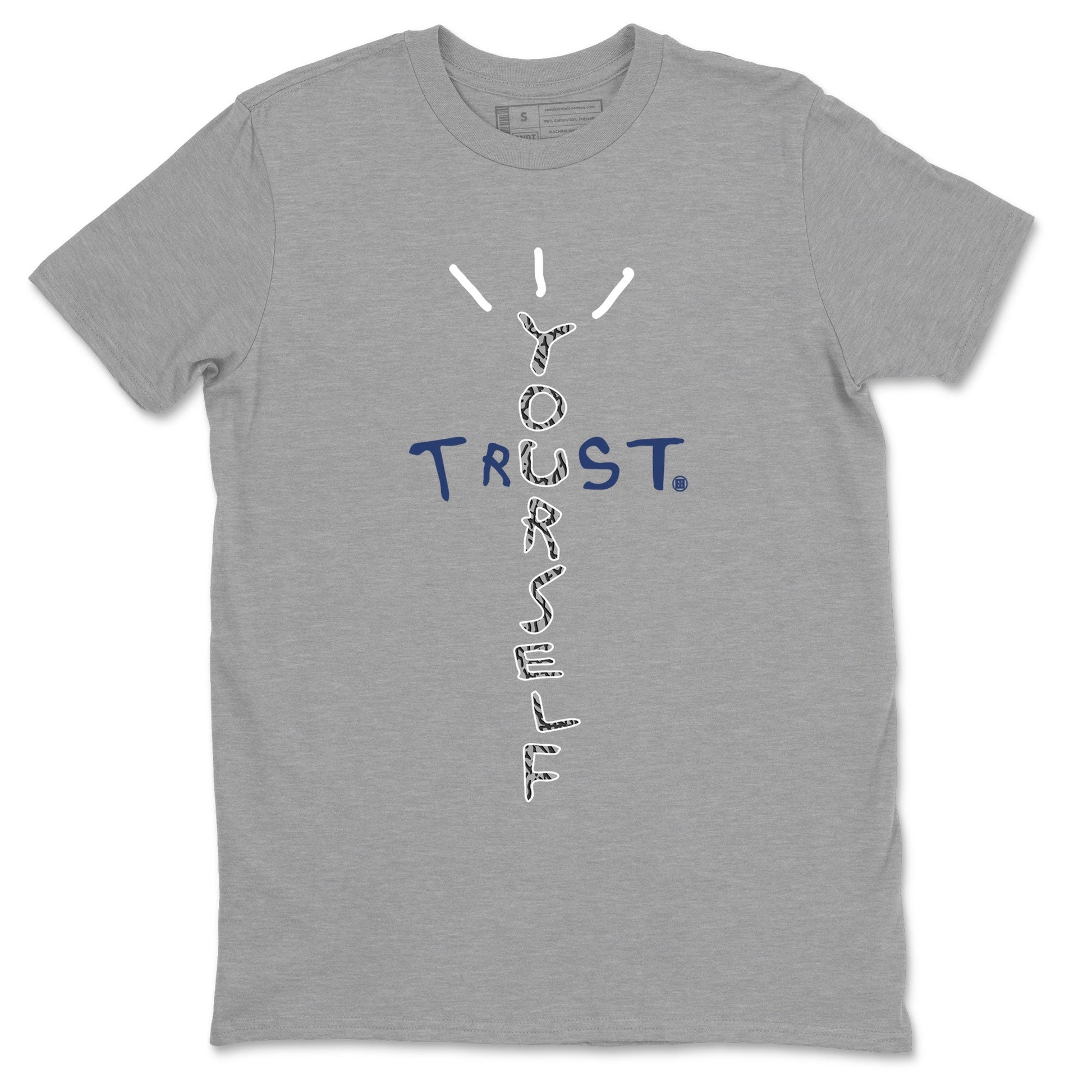 Air Jordan 3 Retro Midnight Navy shirt to match jordans Trust Yourself sneaker tees AJ3 Midnight Navy SNRT Sneaker T Shirt  unisex cotton Heather Grey 2 crew neck shirt