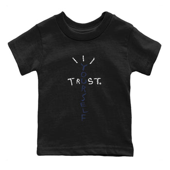 Air Jordan 5 Georgetown Sneaker Match Tees Trust Yourself Sneaker Tees 5 Georgetown SNRT Sneaker Release Tees Navy 5s Kids Shirts Black 2
