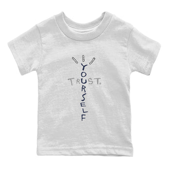 Air Jordan 5 Georgetown Sneaker Match Tees Trust Yourself Sneaker Tees 5 Georgetown SNRT Sneaker Release Tees Navy 5s Kids Shirts White 2