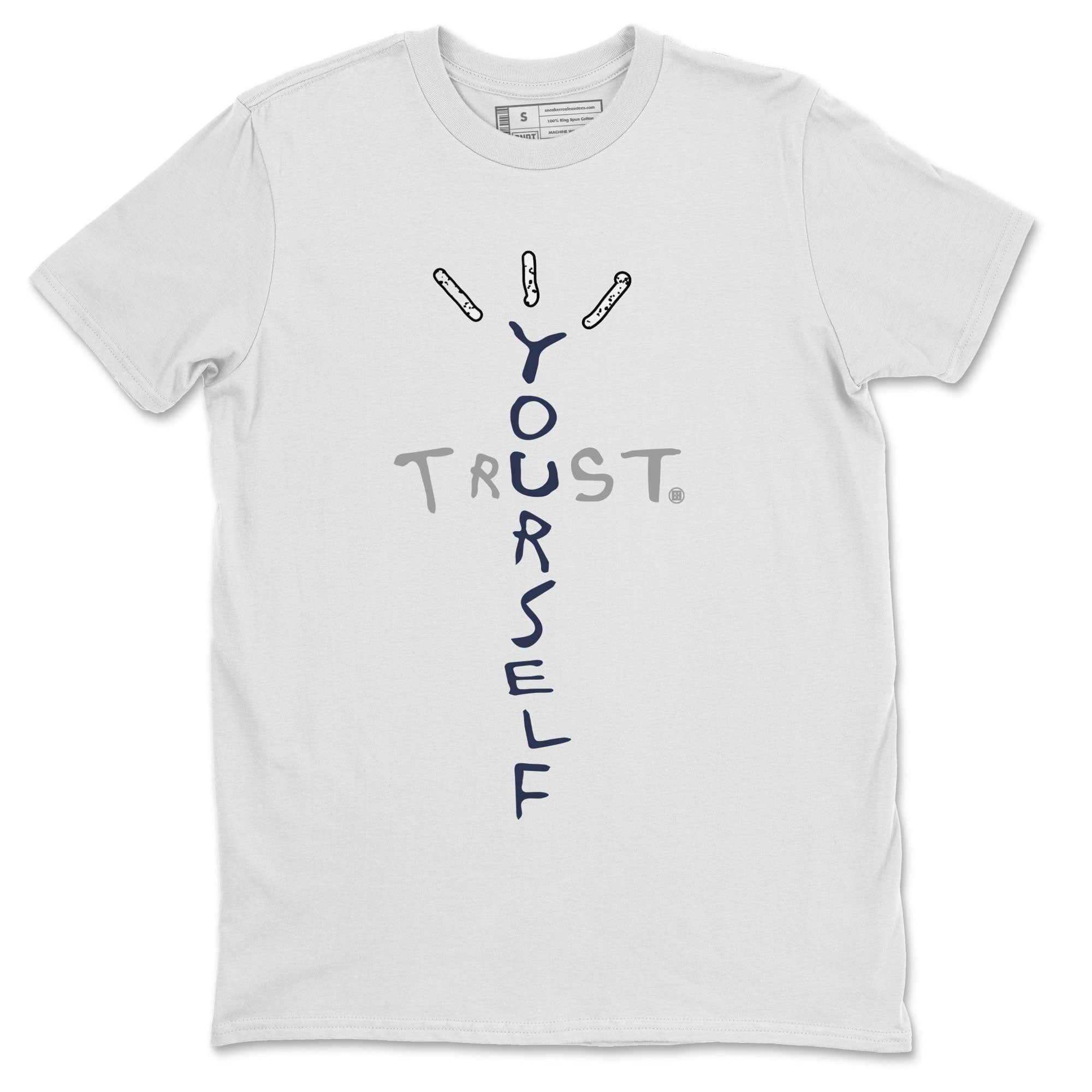 Air Jordan 5 Georgetown Sneaker Match Tees Trust Yourself Sneaker Tees 5 Georgetown SNRT Sneaker Release Tees Navy 5s Unisex Shirts White 2