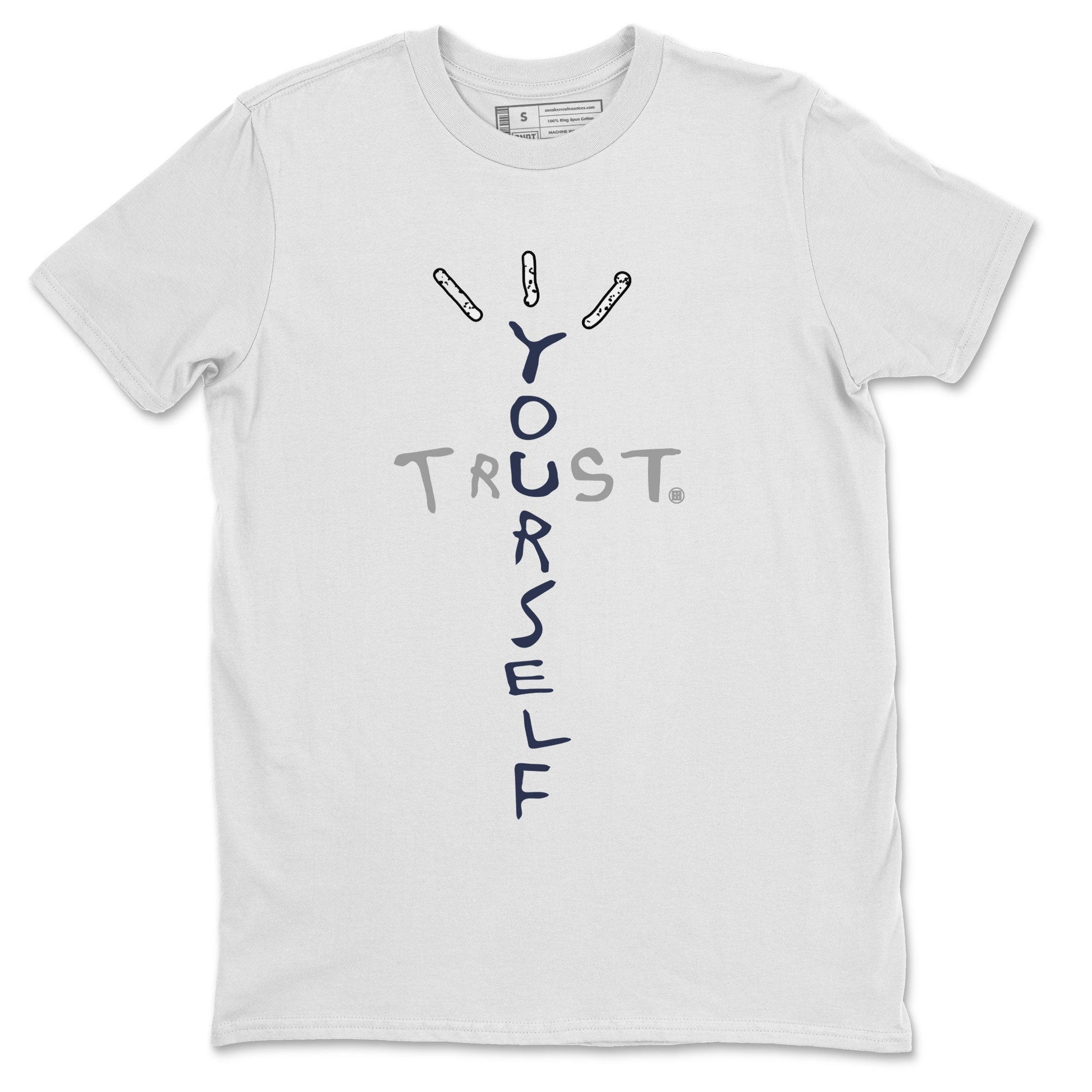 Air Jordan 5 Georgetown Sneaker Match Tees Trust Yourself Sneaker Tees 5 Georgetown SNRT Sneaker Release Tees Navy 5s Unisex Shirts White 2