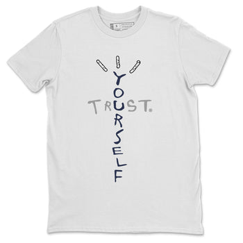 Air Jordan 5 Georgetown Sneaker Match Tees Trust Yourself Sneaker Tees 5 Georgetown SNRT Sneaker Release Tees Navy 5s Unisex Shirts White 2