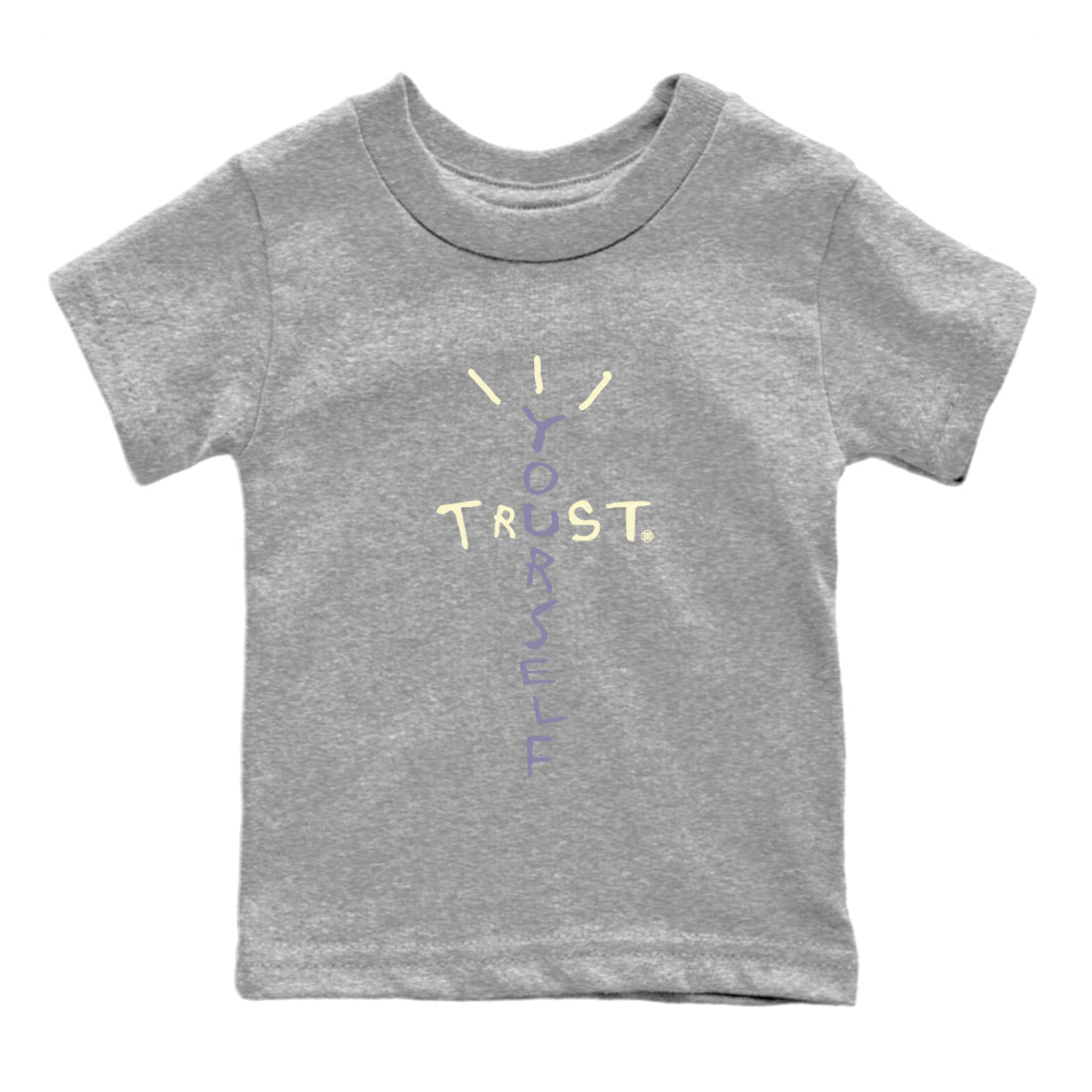 Air Jordan 5 Indigo Haze Sneaker Match Tees Trust Yourself Sneaker Tees 5s Indigo Haze Sneaker Release Tees Kids Shirts Heather Grey 2